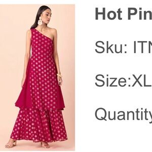 Hot pink two piece Indian style dress